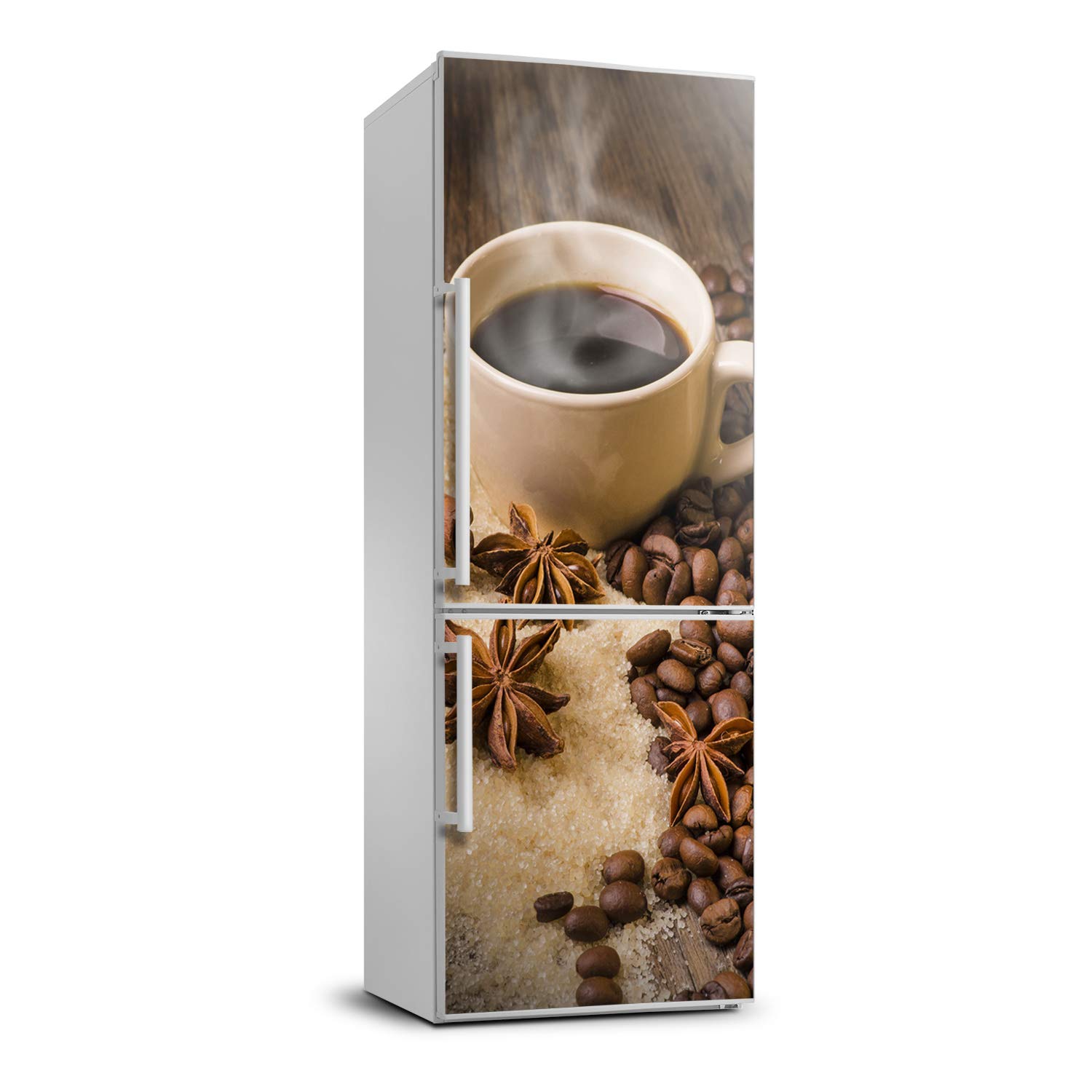 Autocollant Frigo Réfrigérateur 60x180cm Tasse de Café pour Rénover un Électroménager Abîmé