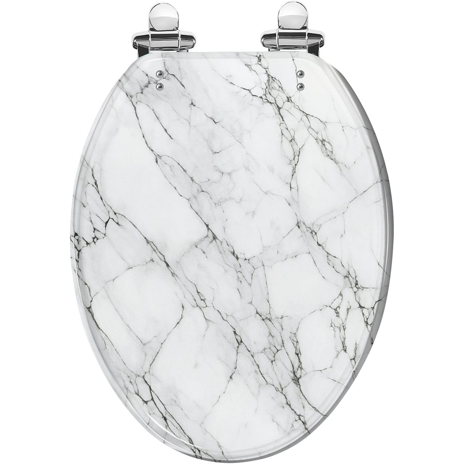 Elongated Rainbow Resin Toilet Seat with Slow Close Lid and Quick-Release Hinges(Multi3,18.5x14.5)