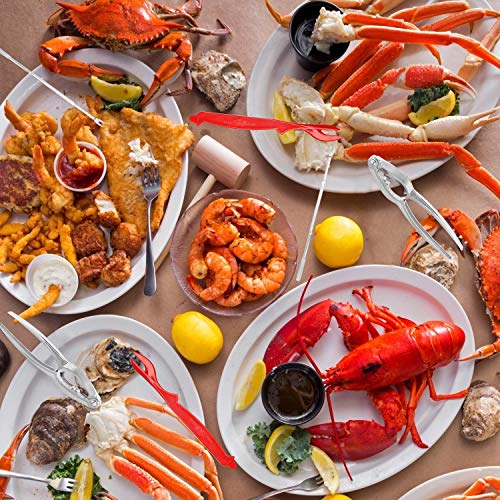 12 Piece Seafood Tools Set Nut Cracker Crab Lobster Set, Includes 4 Stainless Steel Crab Cracker, 4 Crab Leg Forks Pick, 4 Opener Shellfish Lobster Leg Sheller, Perfect For Kitchen, Party, Picnics #TOP6