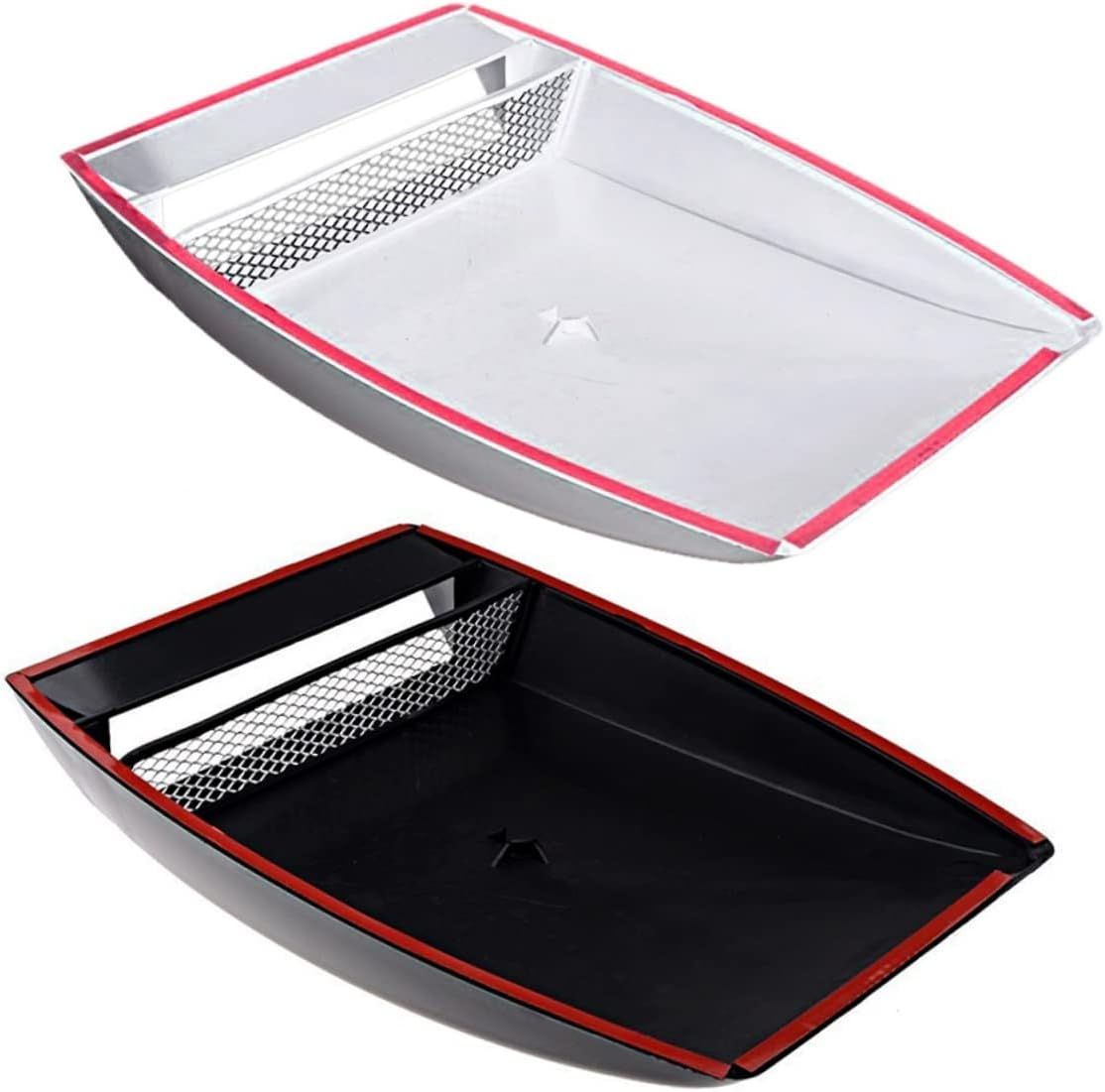 Car Hood Scoop Decorative Air Flow Vent Grille Cover for Cars Easy Installation Adhesive Base No Drilling Required Compatible Vehicle Models White