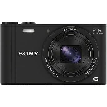 Sony DSCWX350 Compact Camera with Wi-Fi and NFC (18.2MP, 20x Optical Zoom) - Black (Renewed)