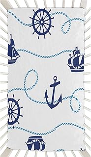 Cartoon Sailboats Crib Sheets for Boys, Girls Machine Washable Soft Cozy Microfiber Fitted Crib Sheet for Standard Crib and Toddler Mattresses Boys Girls 28x52 Inch