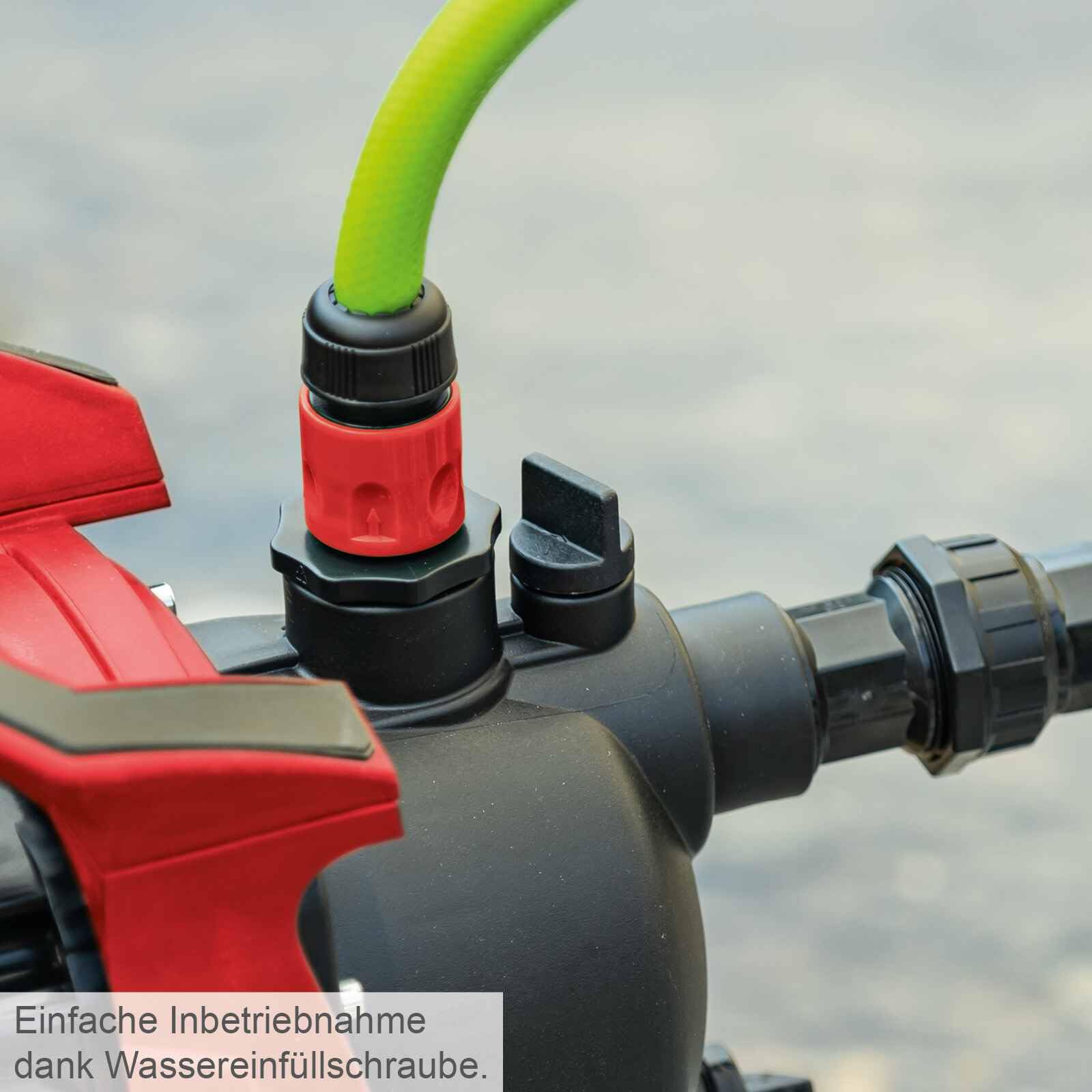 Scheppach Gartenpumpe GP650 | 3300 L/h Fördermenge | 600W Leistung / 3,5 bar Druck | 8m Ansaughöhe | 35m Förderhöhe | Druckanschluss G1" | Teichpumpe Gartenbewässerung | Wasserablass-/ Einfüllschraube