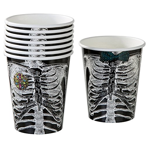 Talking Tables Halloween Cups | Skeleton Party Disposable Cups | Paper, 8 Pack