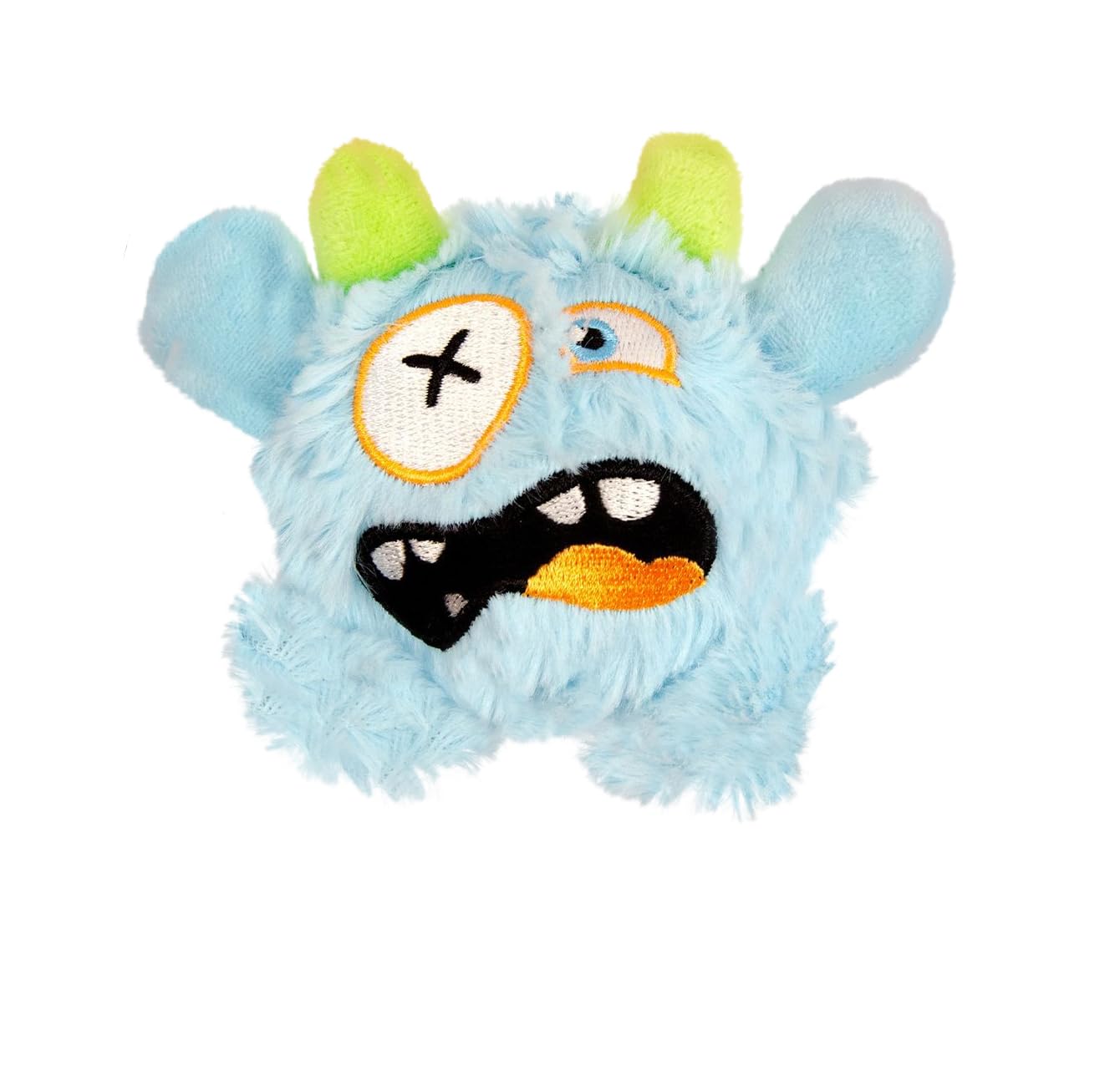 FCCUM Squeaky Plush Pet Toy Ball, Dental Care, Skin-Friendly and Soft and Relieve Stress, Little Monster Plush Ball Toy Suitable for All Breeds (Sky