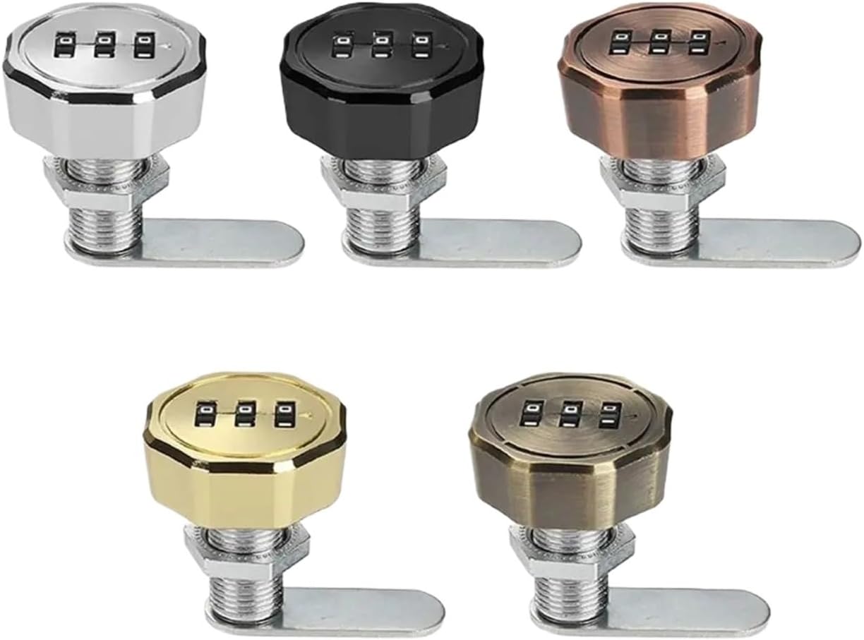 Zinc Alloy Password Locker 3 Digital Code Combination Lock 1Pcs(20mm-Color 4)