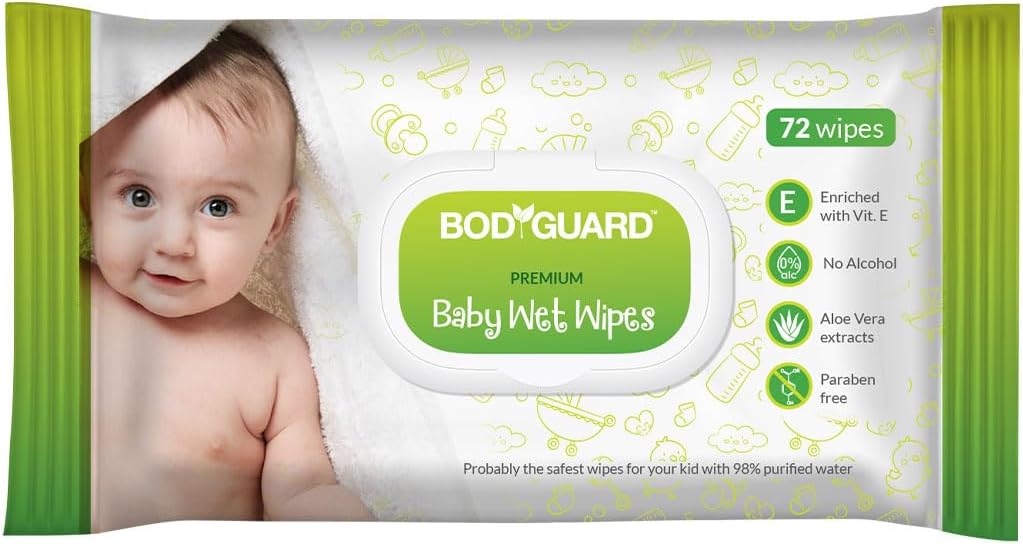 Aloe Vera Based Natural Wet Wipes For Babies With Goodness Of Vitamin E - 72 Wipes (Pack of 1)| Moisturizing Baby Wet Wipes For Baby's Skin | Antibacterial Baby Wipes Combo