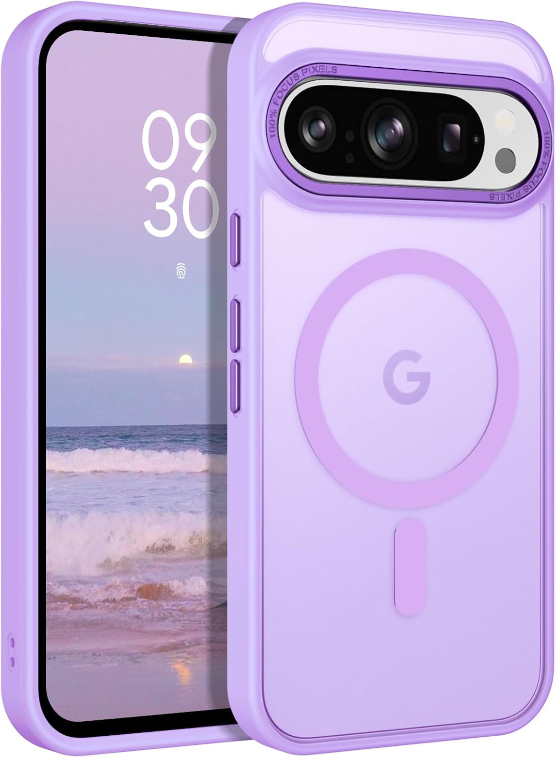 BENTOBEN for Google Pixel 9 Pro Case, Strong Magnetic Translucent Matte Frosted Case [Compatible with MagSafe] Slim Shockproof Women Men Protective Phone Cover for Google Pixel 9 Pro 6.3",Light Purple
