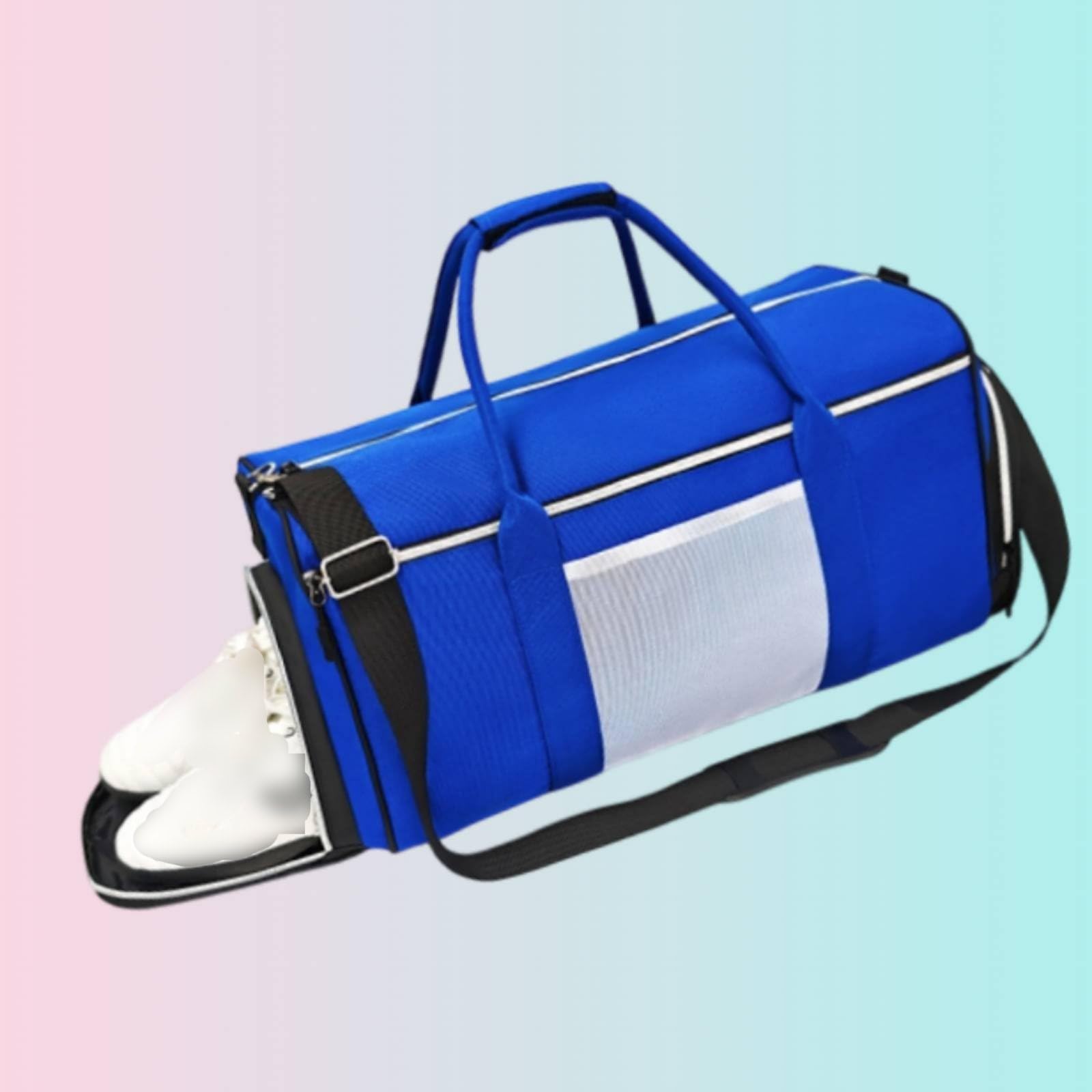 Borsa Sportiva Borsone Palestra Borsa da Viaggio Borsa Allenamento Scomparto Scarpe in Poliestere Leggera E Maneggevole per Trasporto Comodo Adatta a