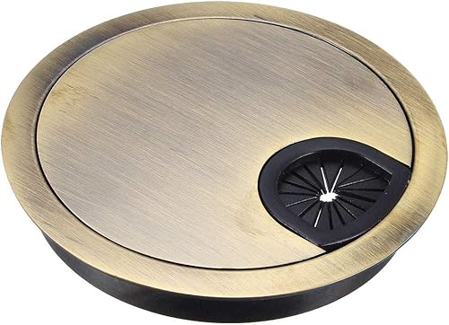 Miniatura 15 de uxcell Cubierta de orificio para cable, 2.4 pulgadas/2.362 in, aleación de zinc, para escritorio, ojales, cubierta de agujero para oficina, Negro