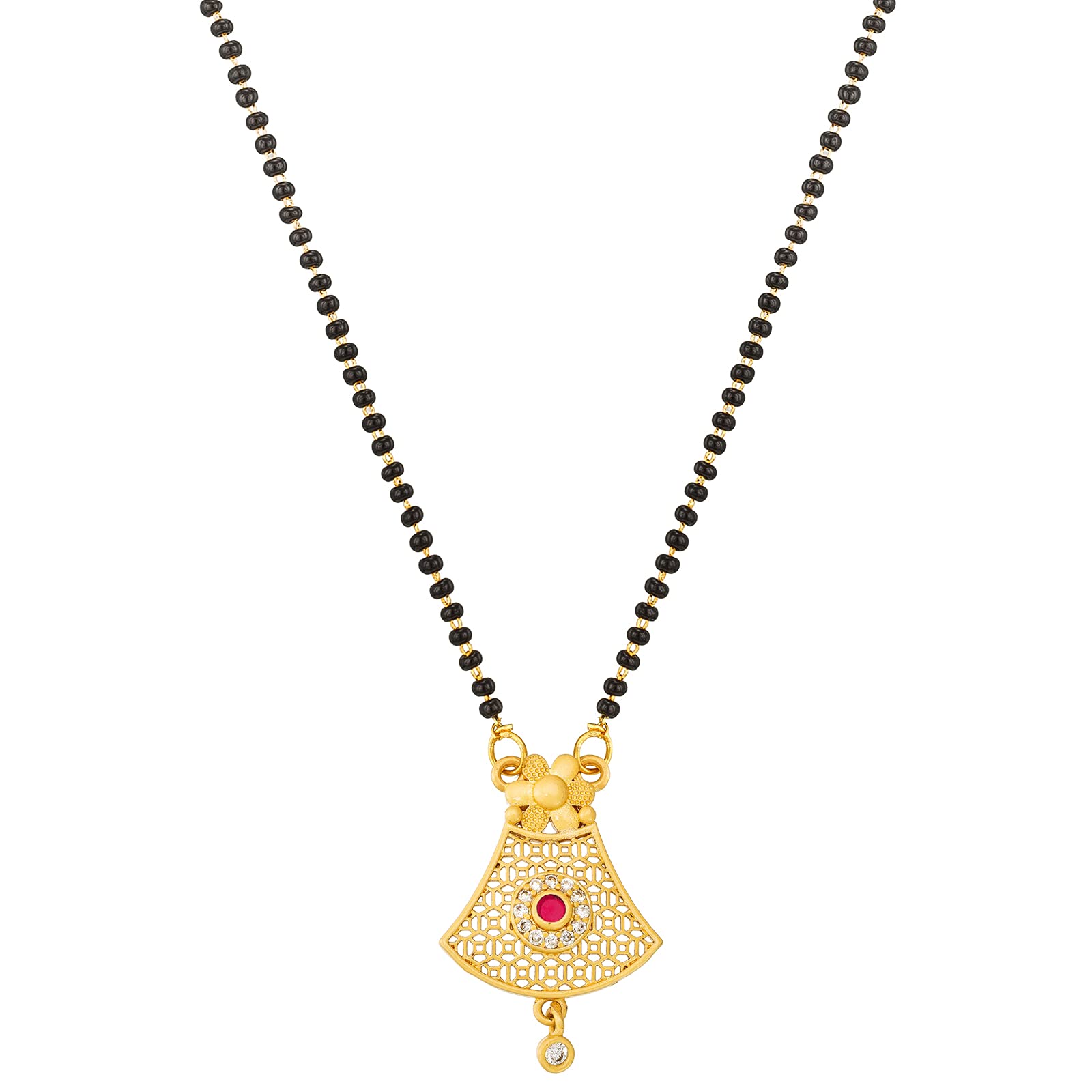 Aadita Gold Plated Black Beaded Mangalsutra For Women - MS2881-image-33