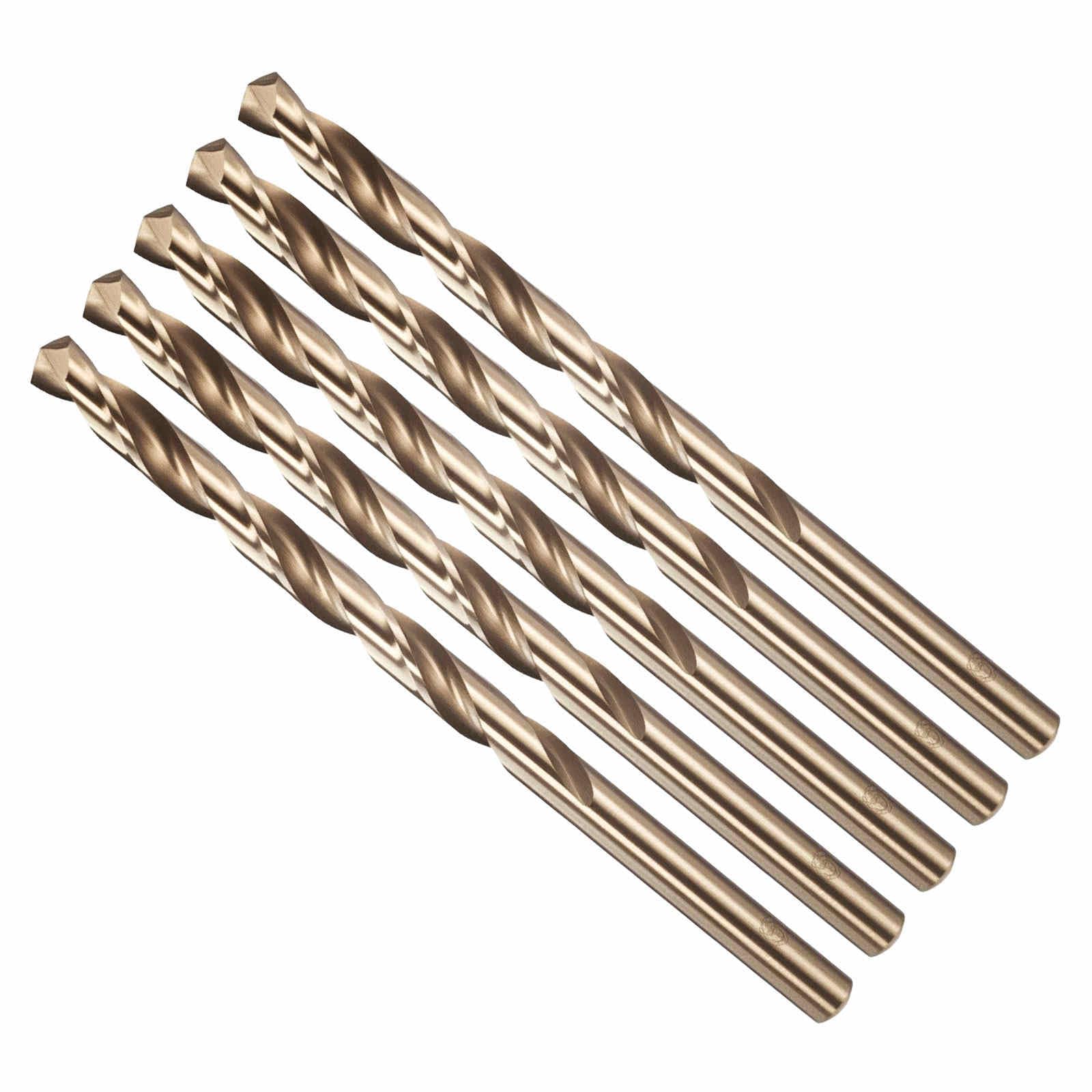 CoCud 5.8mm Drill Bit, #1 Cutting Diameter, 4341 HSS Number Jobber Bits Gold Finish 135° Cutting Angle