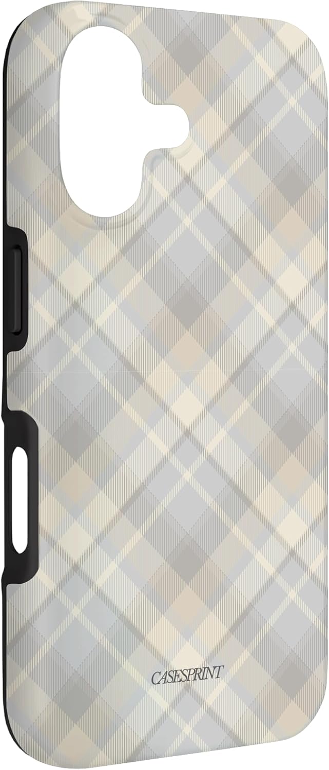 Beige Classic Plaid Case for iPhone 17