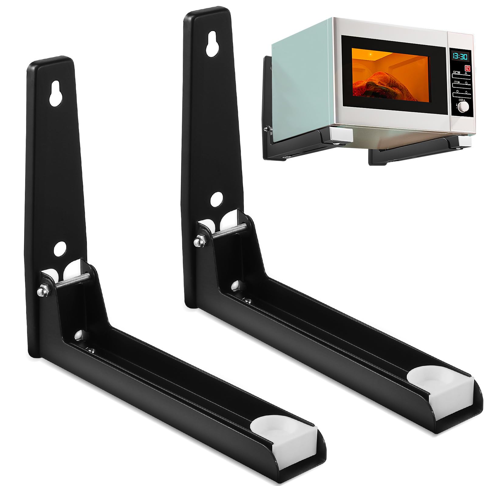 GALPADA Soporte Longitud Extensible de Acero Inoxidable Ajustable Microondas para y Resistente para Ahorrar Espacio Montaje en Pared Cocina