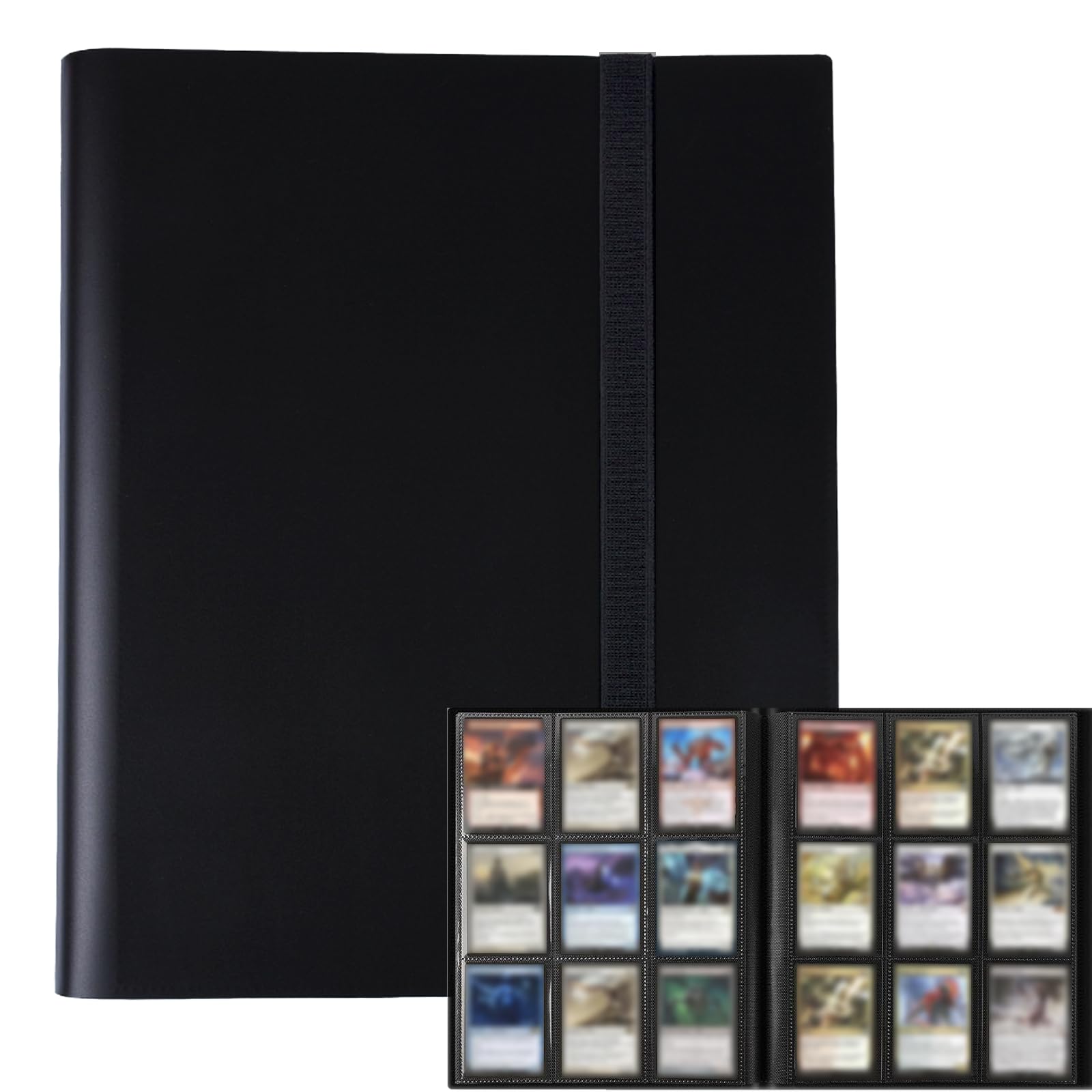 432 Pockets Card Binder for Pokemon, 9-Pocket Trading Card Album, Card Folder Holder, Trading Card Album Folder with Elastic Strap, Card Collect Binder for Sports Game Football Basketball Cards
