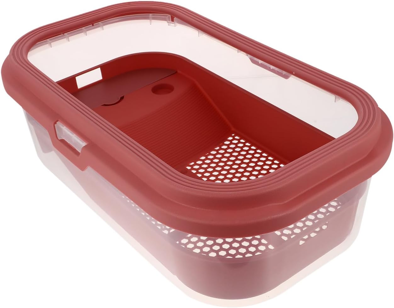 Mikikit Large Plastic Turtle Tank with Drying Platform Tortoise Feeding Container for Home Use Sturdy Aquarium with Terrace Villa for Turtles and Reptiles