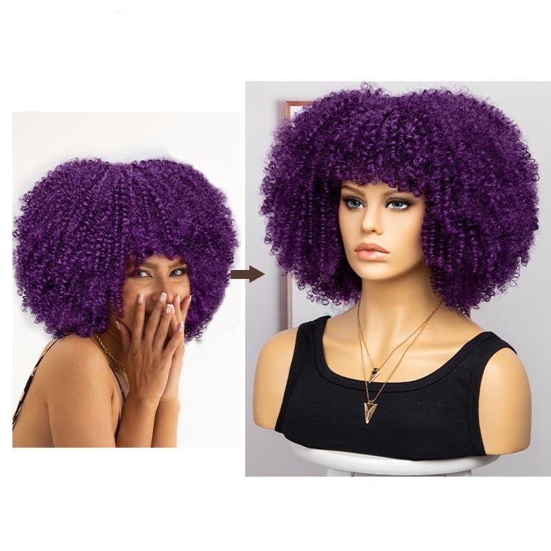 Perruque afro bouclée synthétique pour changer de look facilement