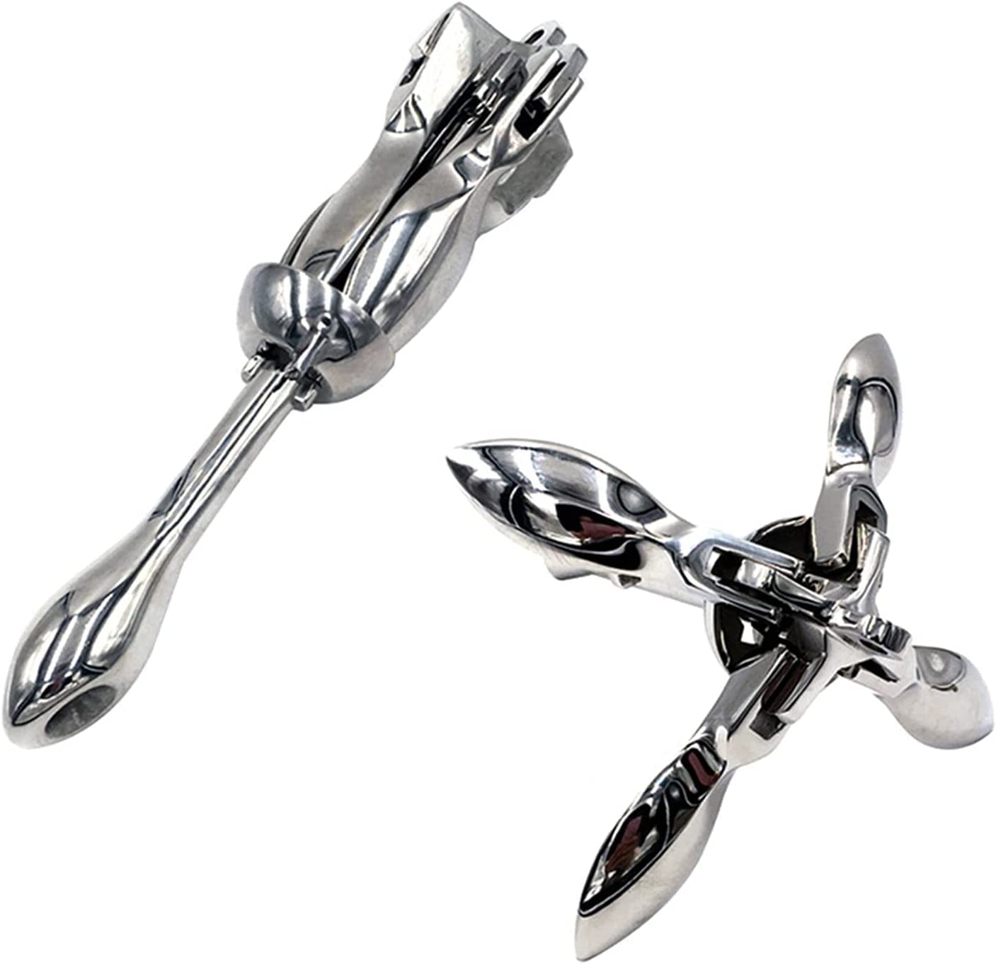 LETREM Kotwica składana kotwica, składana kotwica do łodzi, aluminiowa, kajak, mała kotwa do łodzi SUP, kajak, kajak, motorówka