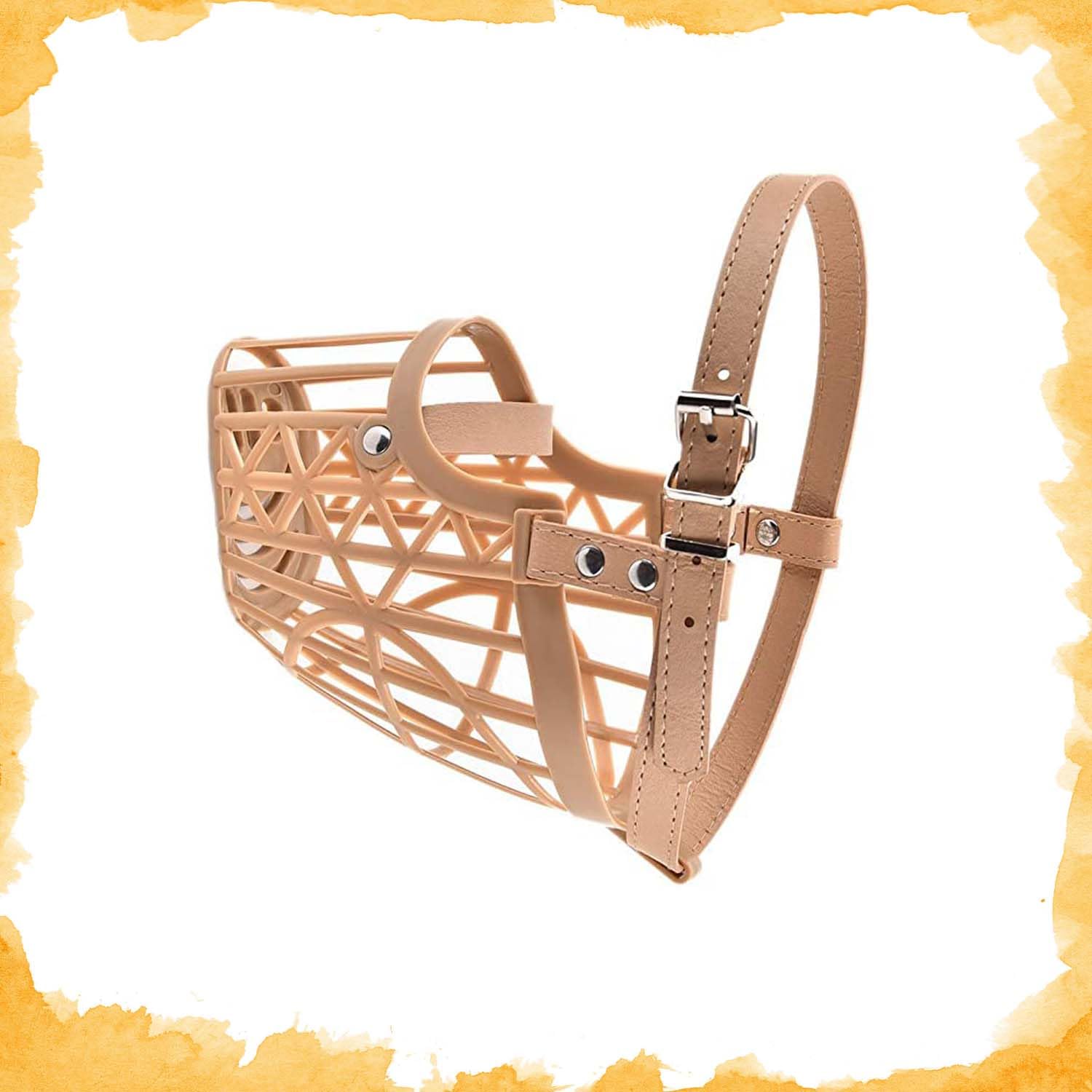 Woofy Dogs Mouth Cover muzzles | Anti-Biting Soft Plastic Dog Muzzle | Dog Mouth Cap | bite Guard with Adjustable Handy Strap for Medium Breed Dogs (No- 4 (M))