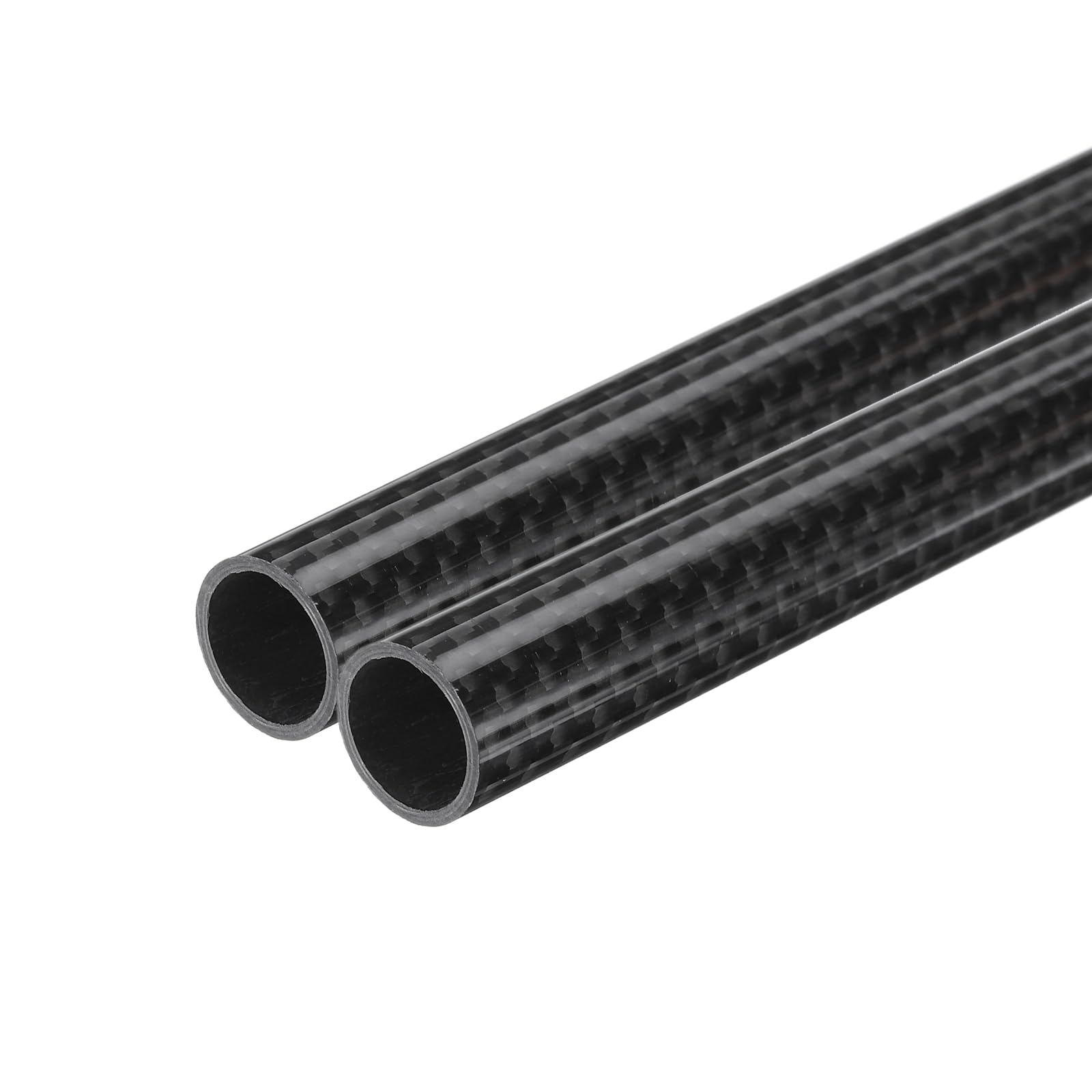 QUARKZMAN 2Pcs Tubes En Fibre De Carbone 10 X 12 X 330Mm Surface Brillante Tige En Carbone Naturel Enroulée En 3K Pour Avion Rc, Multicoptère, Quadricoptère
