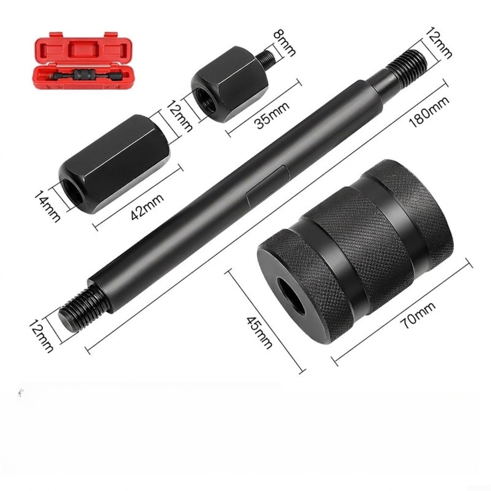 Juego de herramientas extractoras de inyector de combustible con martillo deslizante y adaptadores M8 para m14, compatible con inyectores diésel Lucas, kit de removedor de inyectores en