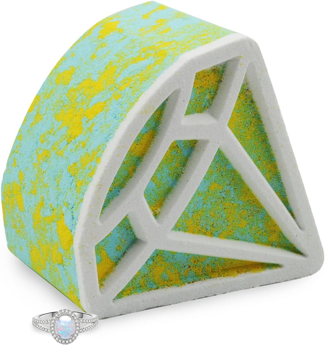 Royal Essence Stardust Opal Bath Bomb with Jewellery Inside (Surprise 925 Sterling Silver Jewellery Valued at £50 to £3,000) Ring Size 6