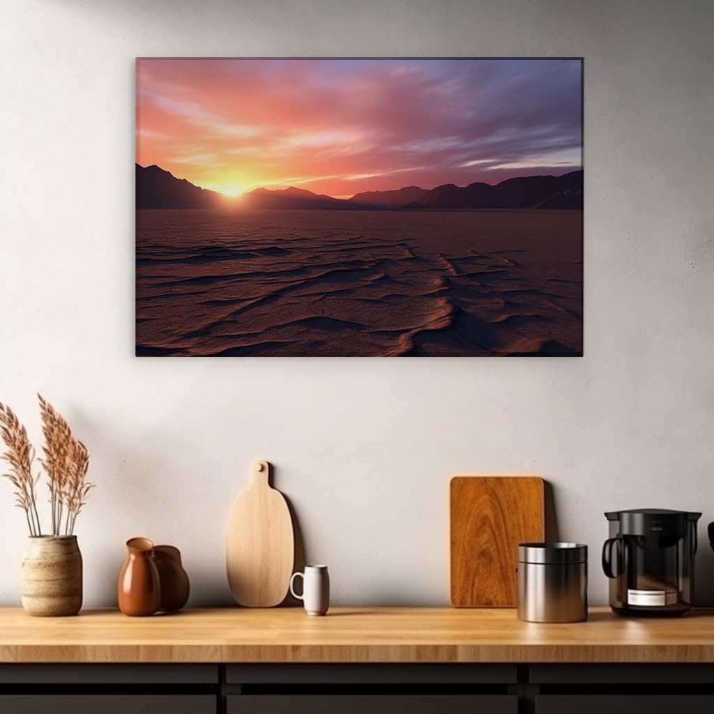 Canvas for Living room. Whispers of Solitude in the Dunes at Dusk, 27 x 18 inch Canvas Wall Art - Contemporary Masterpieces - Modern Home Decor - 69x46 cm (27x18 inch)