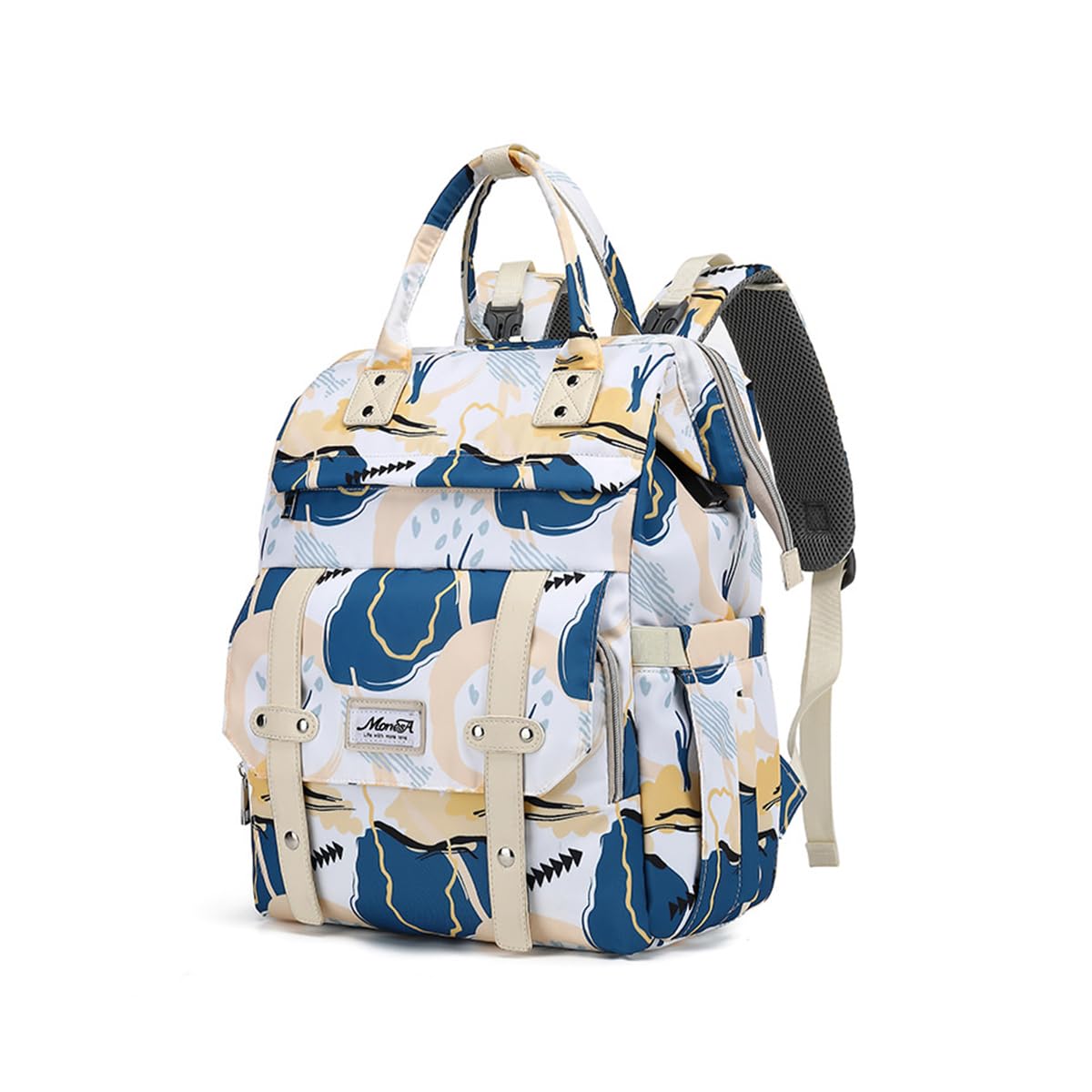 SONARIN Versatile Moda Zaino Fasciatoio,Grande Capacità Impermeabile Borsa per Pannolini Zaino Mamma Borsa Fasciatoio da Viaggio Portatile con 3 Tasche Termiche & Porta USB(Blu)