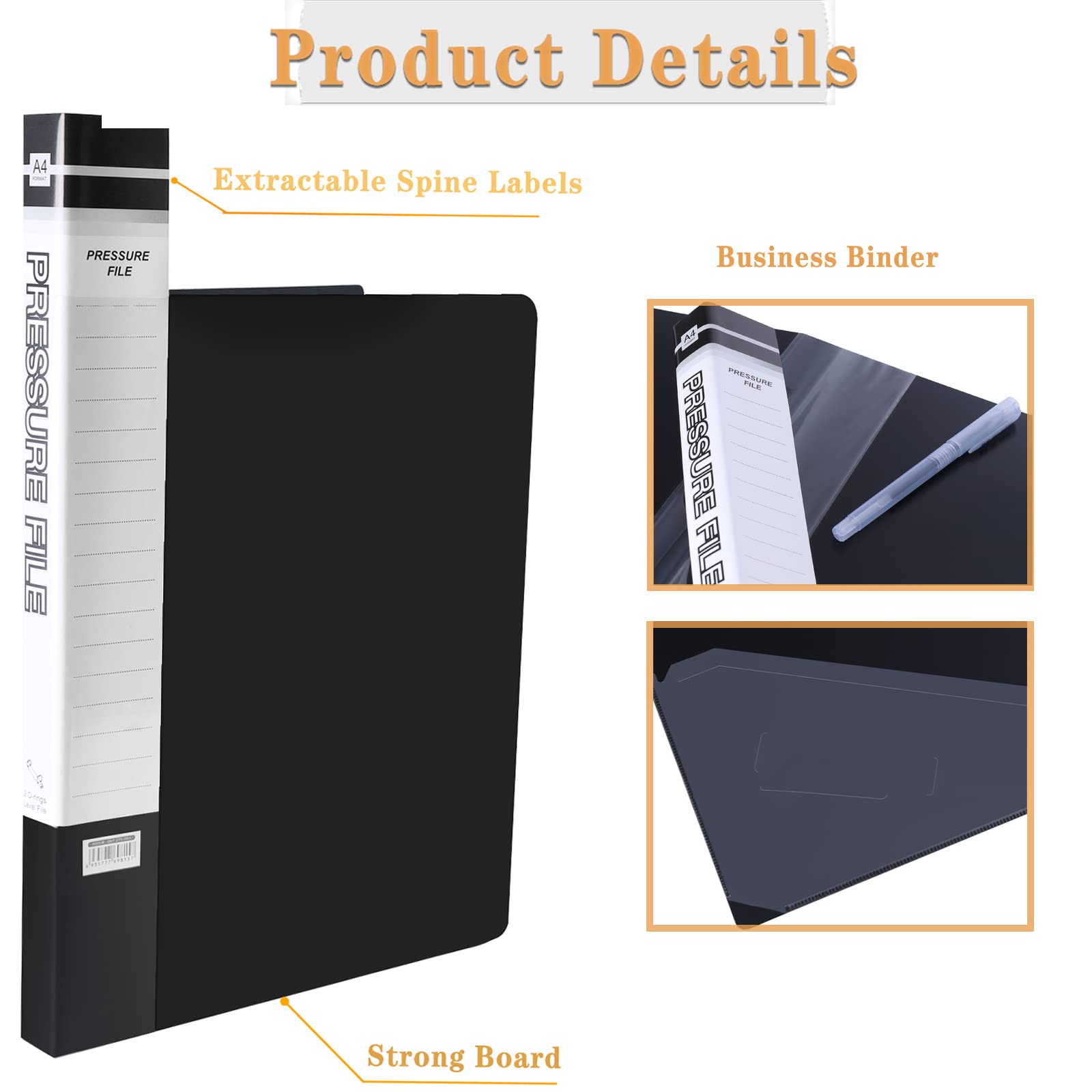 Jiaoshou Pan 2 Stück Ringbuch A4 - 4-Ring Ordner Aus Kraftpapier Braun