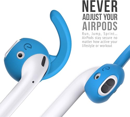 Miniatura 2 de EarBuddyz 2.0 - Ganchos para los oídos y fundas compatibles con Apple AirPods 1 y 2 o EarPods auriculares, auriculares, auriculares (3 pares) (azul