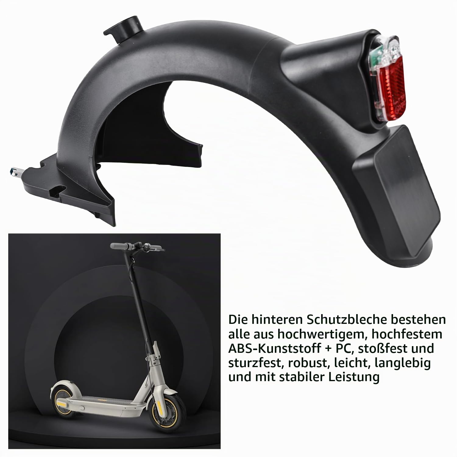 Scooter Heck kotflügel Ersatz Kit: TOATELU Schutzblech Hinten und LED Rücklicht für Segway Ninebot Max G30 G30D Fender Taillight, Scooter Heck 