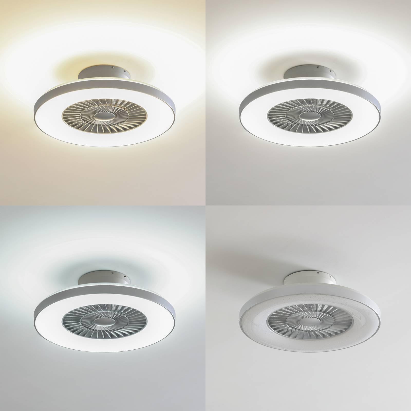 Lindby Smarter Deckenventilator mit LED Beleuchtung und Fernbedienung leise Ø 60 cm, App Steuerung Ventilator Lampe dimmbar Farbwechsel (3000-6500K)