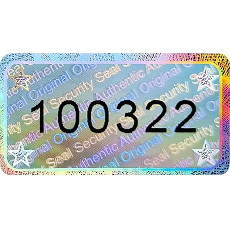 310 Pcs 3D Hologram Seal With Serial Number 50 X 18 Mm Shiny Silver - Security Seal, Quality