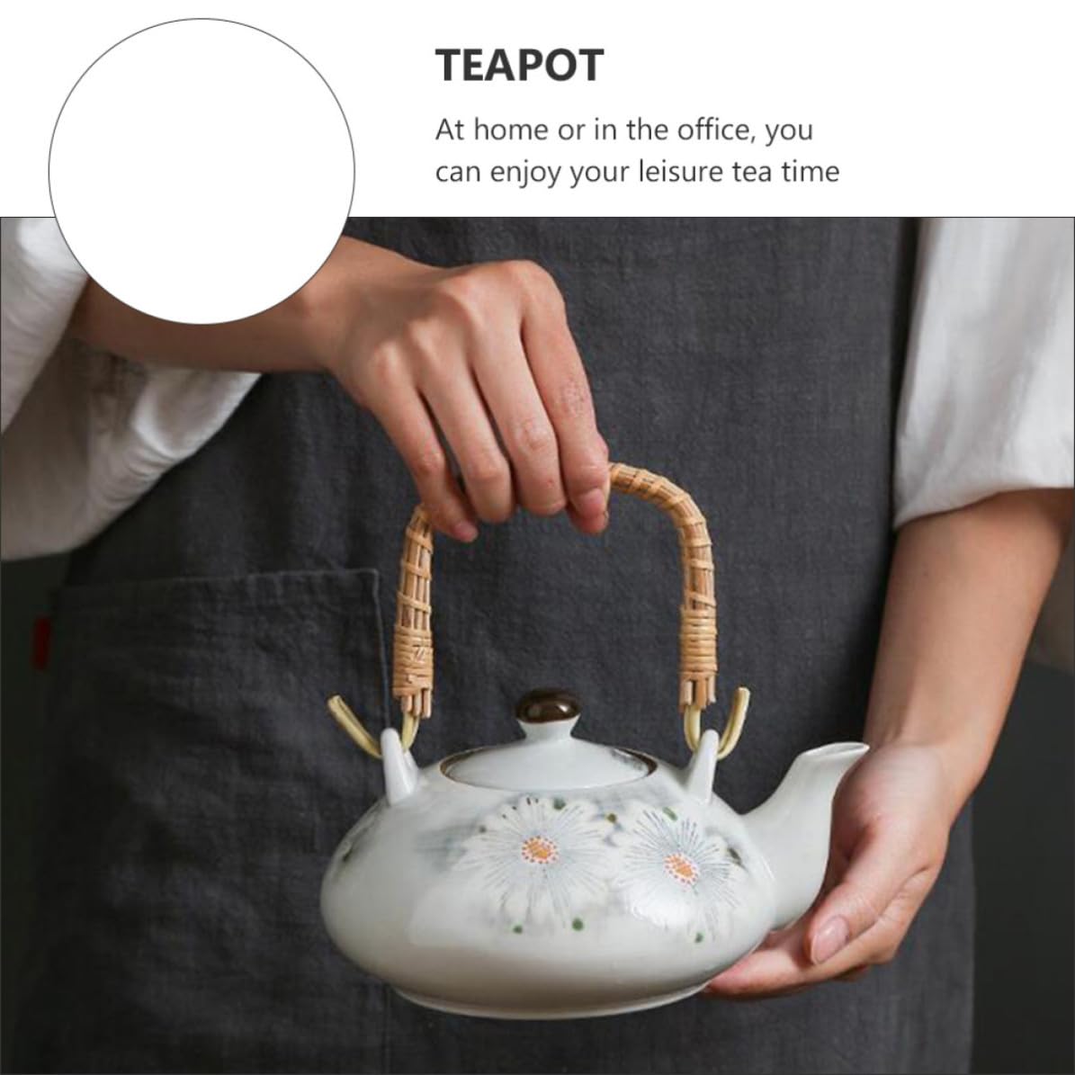 Juego de Té de Cerámica Pintado a Mano, Tetera Elegante