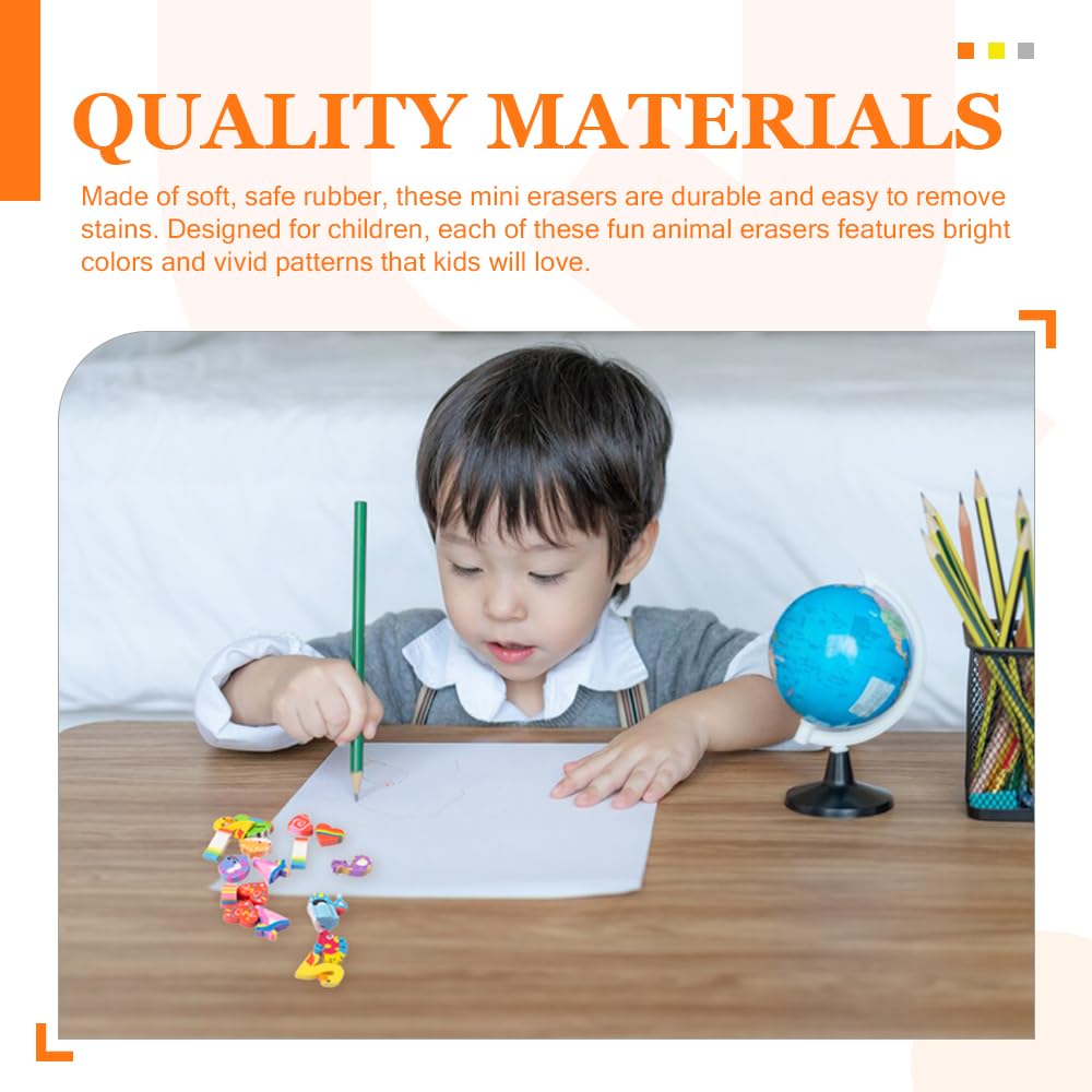 Sxutop 300 PCS Mini Erasers for Kids Small Cute Rubbers Eraser Novelty Tiny Erasers Colored Animal Rubber Bulk Heart Shaped Pencil Eraser for Students Classroom Rewards Gifts and Party Favors - Image 4
