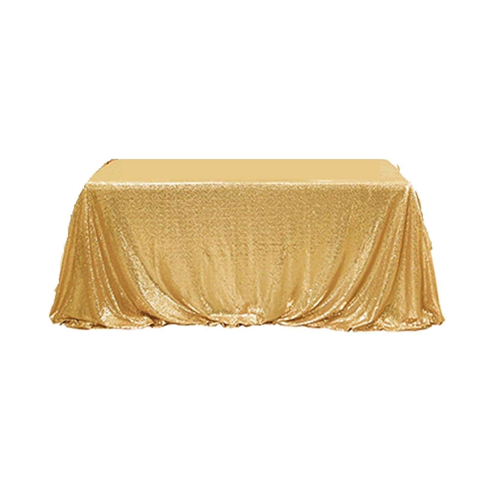 EKalgretrA Sequin Tablecloth Sequin Tablecloth Rectangular Glitter Party for Wedding, Table Decoration(Golden,50inch X 50inch)