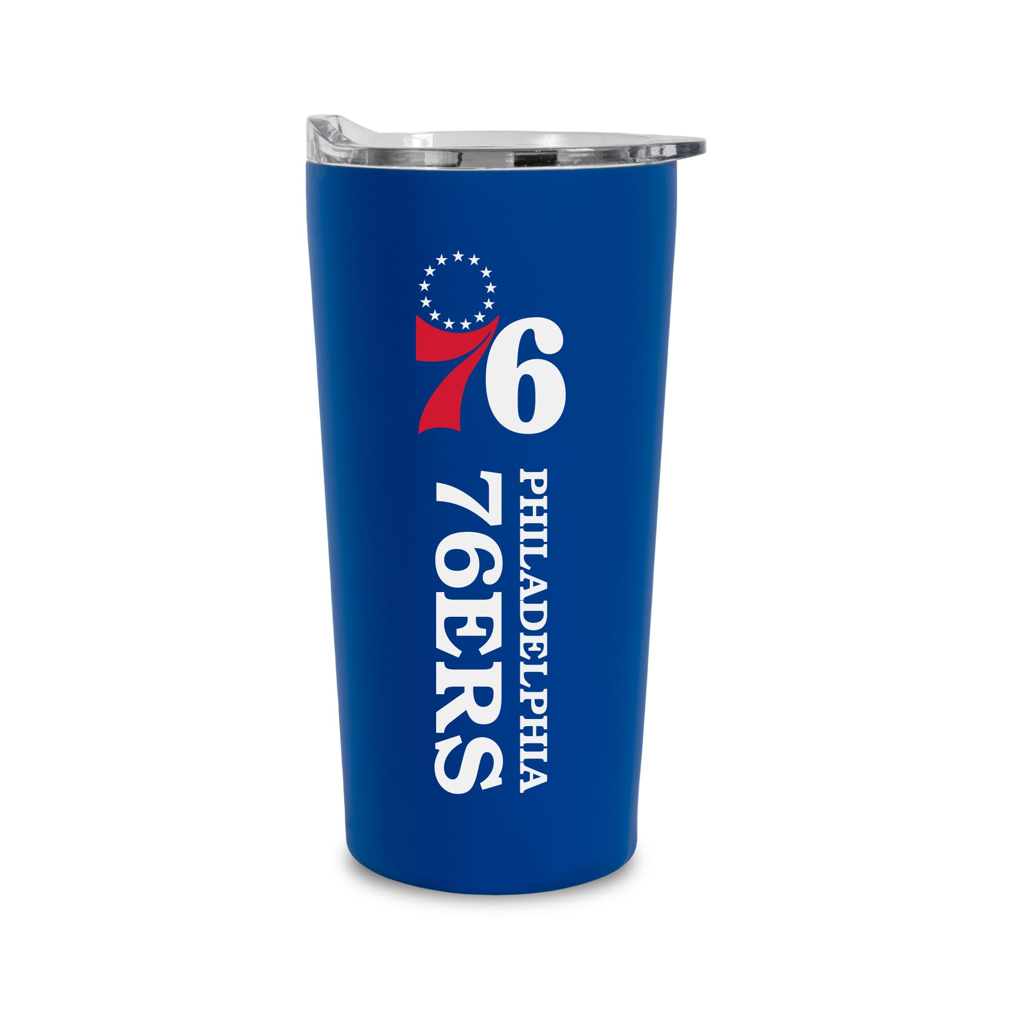 Rico Industries NBA Basketball Philadelphia 76ers 18oz Soft Touch, Easy Grip Tumbler