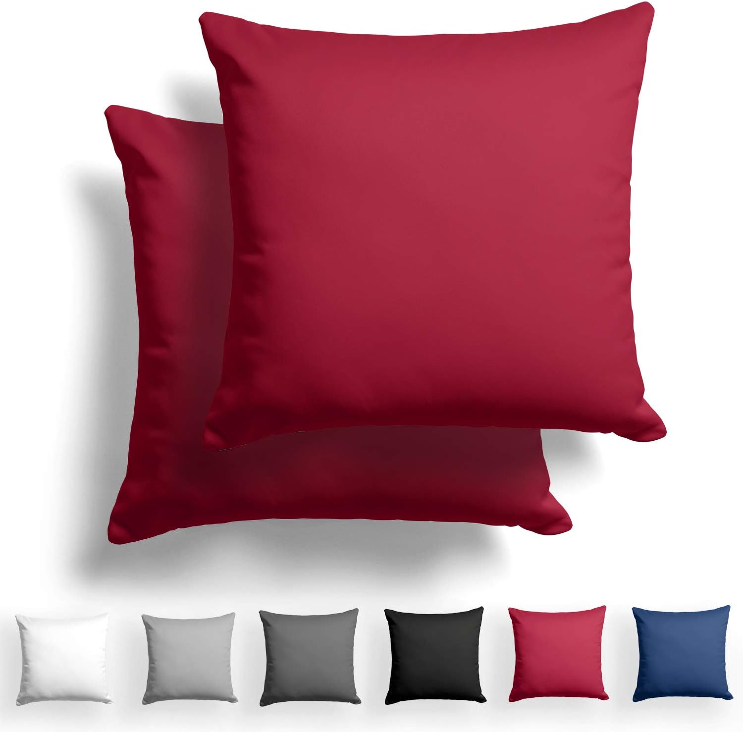 Alreya Mako Satin Pillow Case 2 Pack 100 Cotton 50×50 cm Red