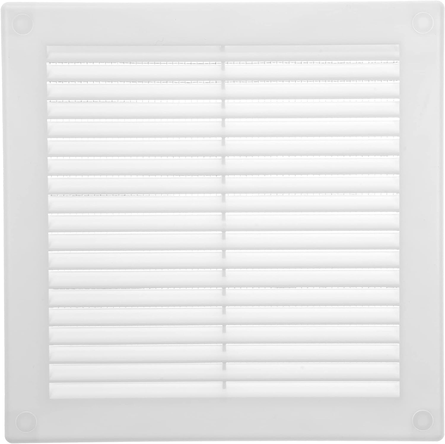 Vent Systems 8'' x 8'' Inch White Soffit Vent Cover - Pack of 100 - Flat Square Air Vent Louver - Grille Cover - Built-in Insect Screen - HVAC Vents