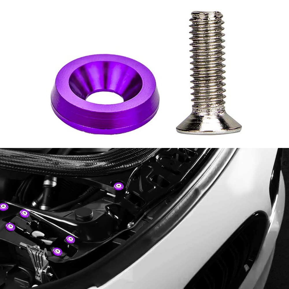 Kit de pernos de arandela de parachoques, TOTMOX 20 piezas Modificación de aluminio de acero inoxidable Tornillos M6 Kit de pernos de arandela de parachoques
