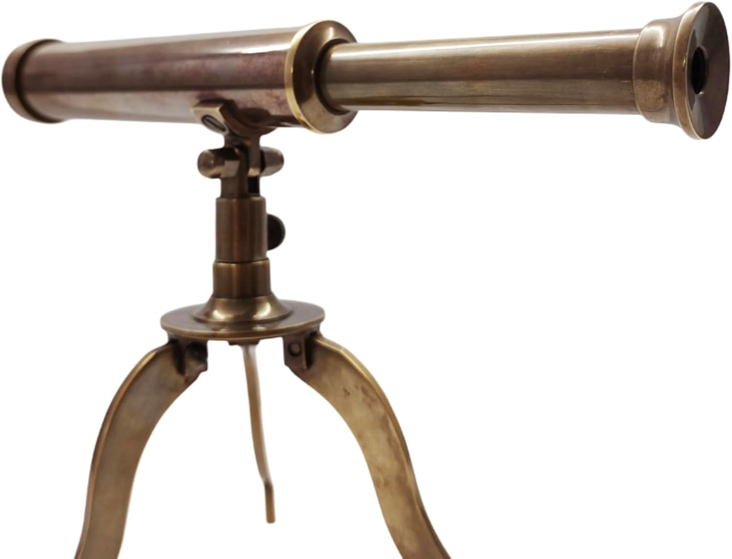 Vintage Brass Telescope Decor & Functional On Tripod Nautical Desktop Pirate Spyglass Royal Collectible Idea for Home Decor, Gifting, Kids & Office Desk