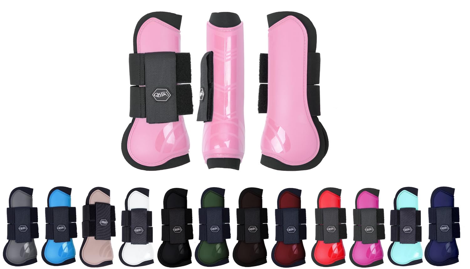 NETPROSHOP Shetty Pony Full Hartschalen Gamaschen Anatomisch Geformt mit Neoprenfutter, Groesse:Pony, Farbe:Rosa