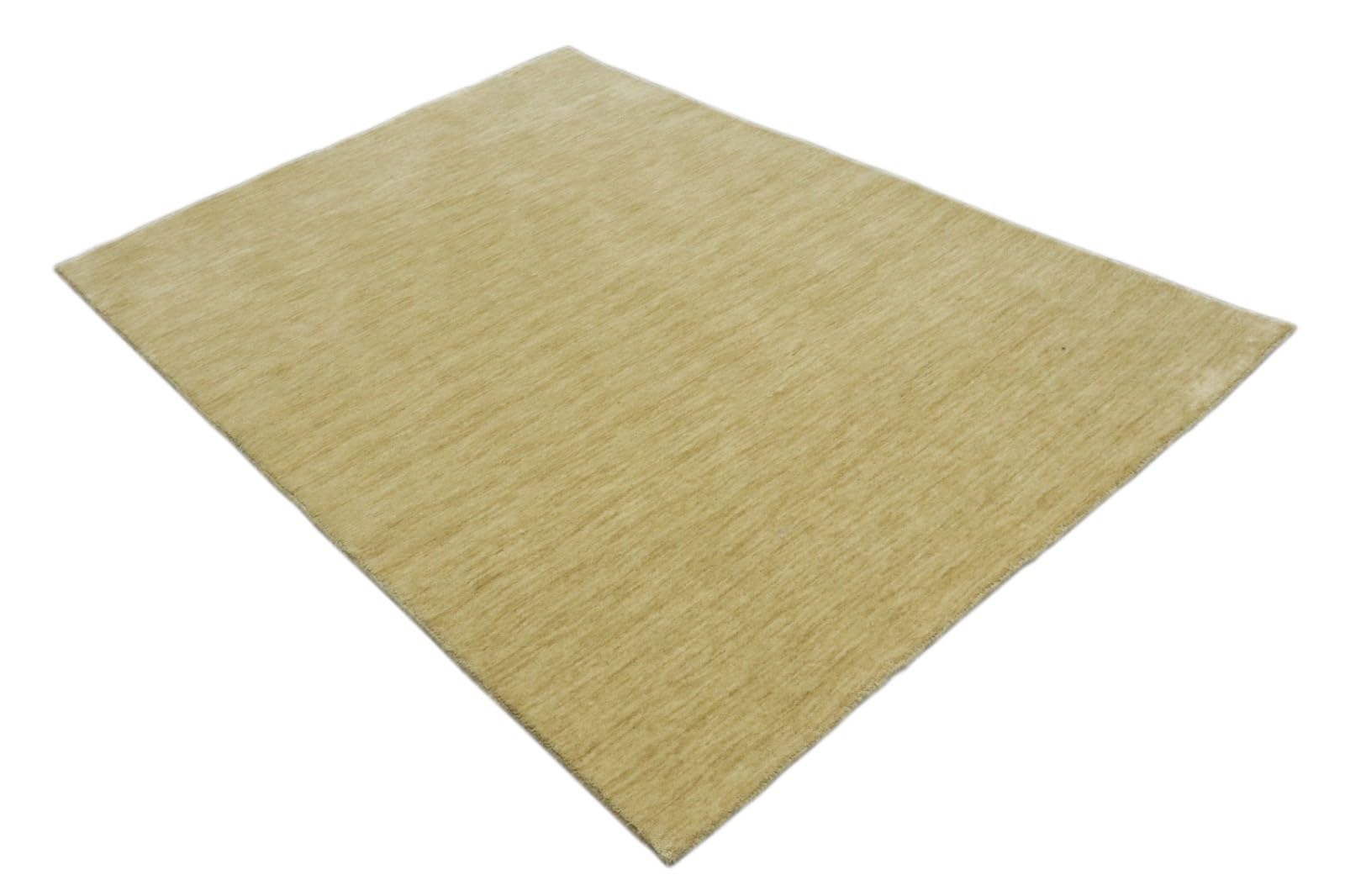 HL1079 Tapis Gabbeh tissé à la main 100 % laine - Beige uni - 120 x 180 cm