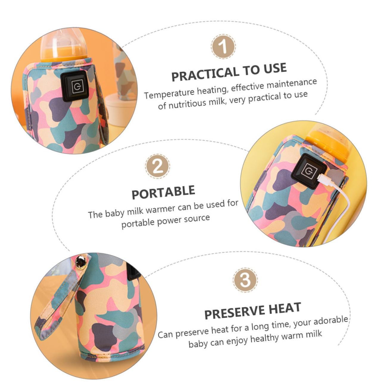 TOYANDONA 2pezzi Borsa Termica Portatile Per Biberon Scaldabiberon Usb Per Viaggi Con Manico Mantiene Latte Alla Temperatura Per Utilizzo Versatile