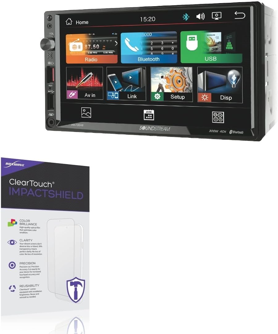 BoxWave Screen Protector Compatible With Soundstream VM-700HB - ClearTouch ImpactShield (2-Pack), Impenetrable Screen Protector Flexible Film