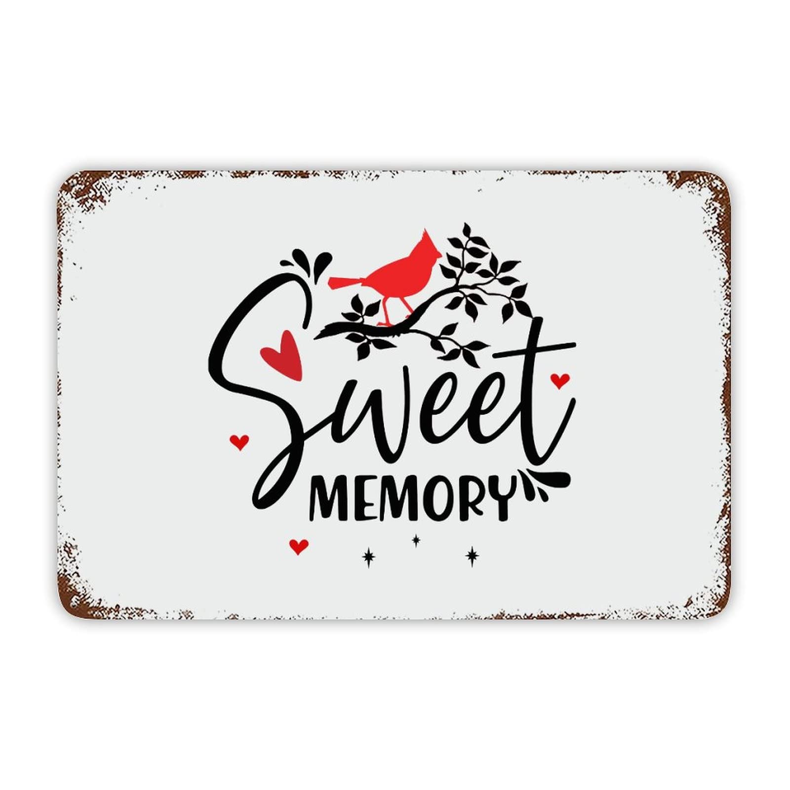 ENEDNATE Christmas Metal Sign,Sweet Memory Vintage Farmhouse Decorative Aluminum Tin Metal Signs with Saying for Living Room Bedroom Home Decor Print Poster Wall Art 8x12 Inch