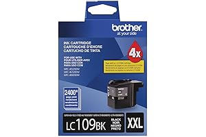 Brother LC109BKS Super High-Yield Innobella Ink Cartridge in Black, 2400 Page Yield