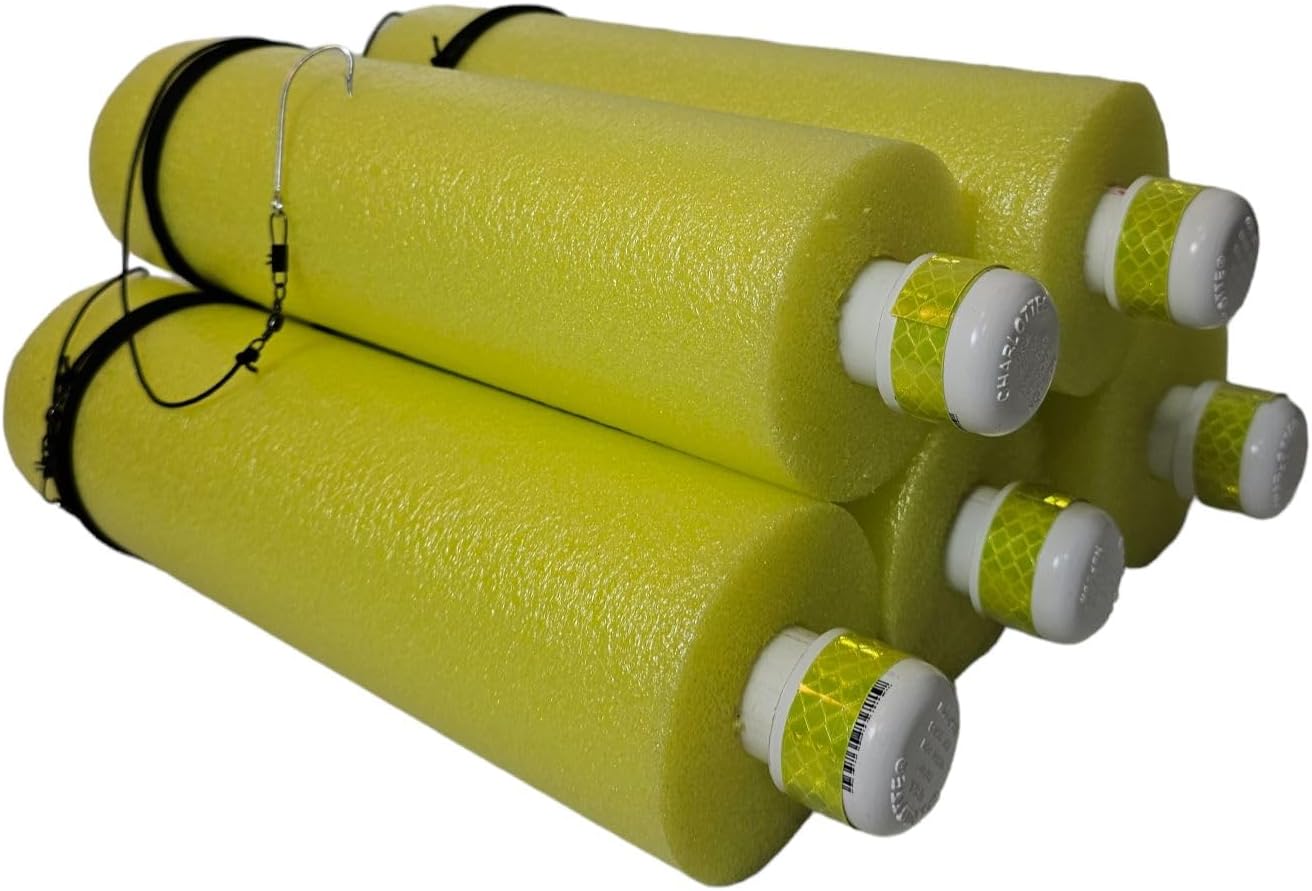 Generic Rhodes Fishing Jugs with Floats, Nylon Lines, and