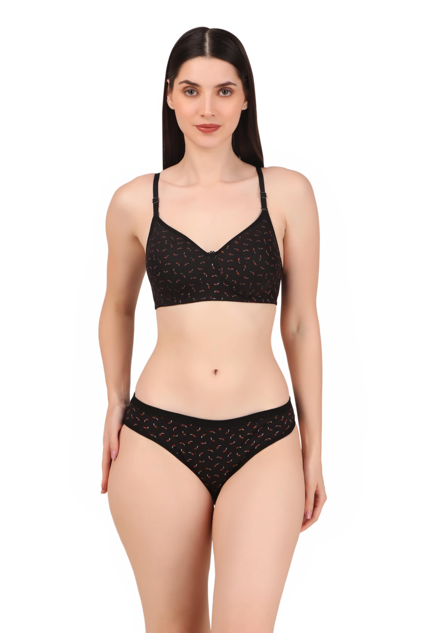 NBM Women's Premium Soft Padded Bra Panty Set | Cotton Lycra Stretchable Bra & Panty Set for Women | Stretchable Soft Breathable Fabric Lingerie Set (Set of 1)-picture-28