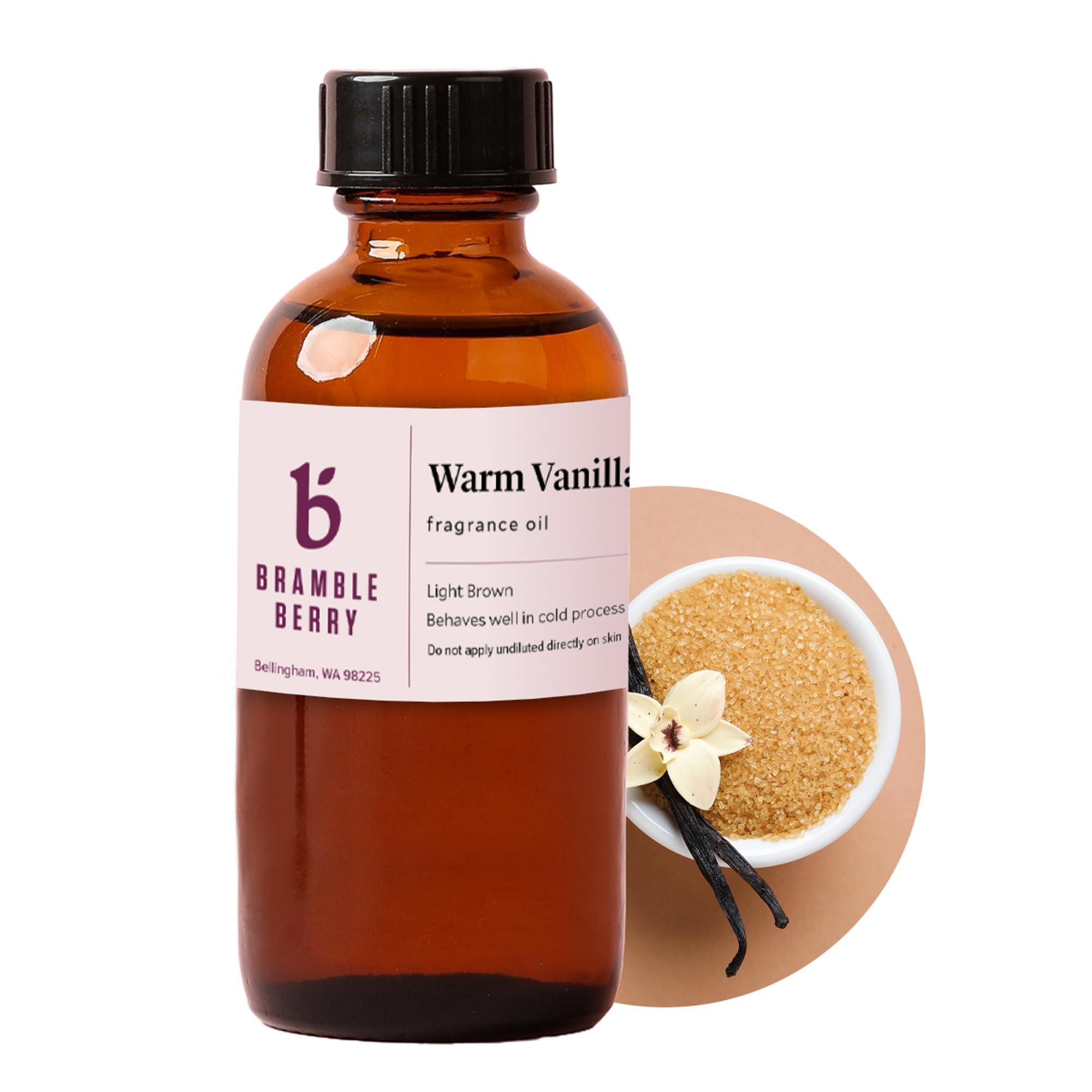 Bramble Berry Warm Vanilla Sugar Fragrance Oil | Warm Vanilla Sugar Scent for Soap Making, Candle Making, Lotion &amp; Bath Bombs | Skin Safe, Vegan, Paraben &amp; Phthalate Free, DIY Craft Essential
